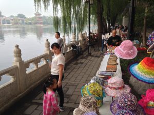 Selling handicraft along Houhai (后海) lakeside